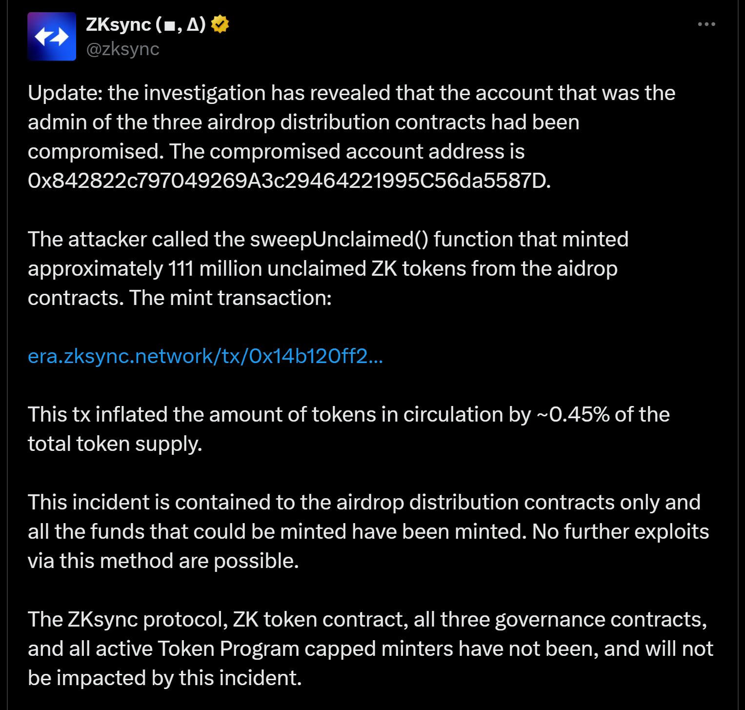 ZKSync Twit